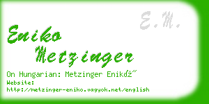 eniko metzinger business card